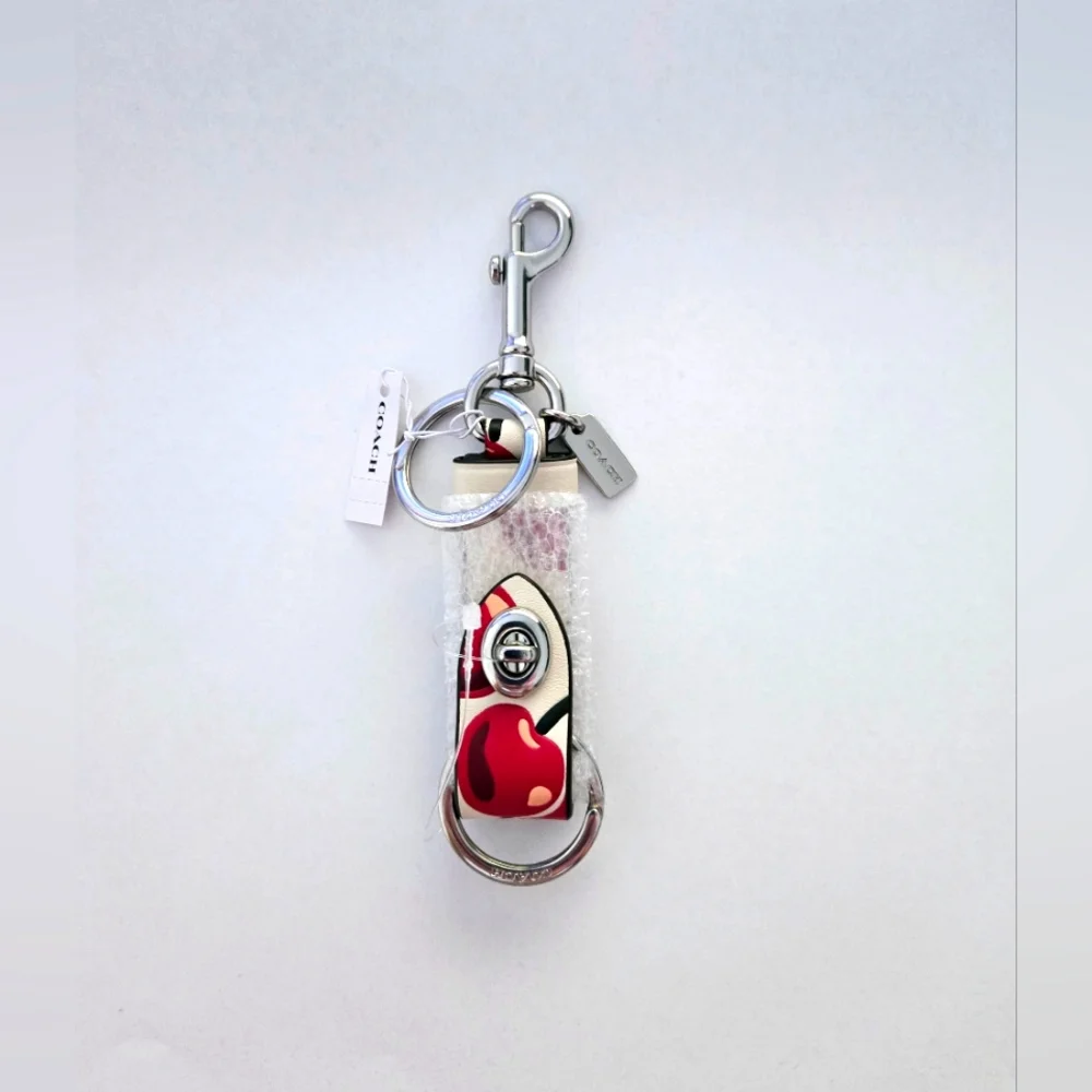 Coach Trigger Snap Bag Charm With Cherry Print - Picture 3 of 4